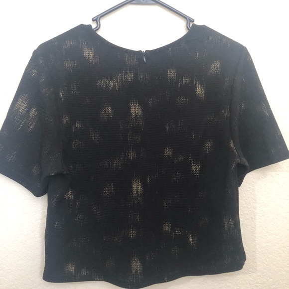 COLLECTIVE CONCEPTS Large (fits small) Short Sleeve Knit Top Black NWOT - Picture 7 of 12